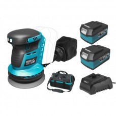 Dedra Set Masina orbitala de slefuit cu 2 acumulatori Li-Ion 18V 4.0Ah incarcator 60W si geanta